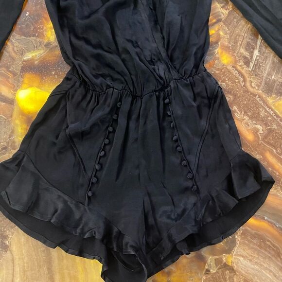 Guess satin black romper, XS - Picture 2 of 10
